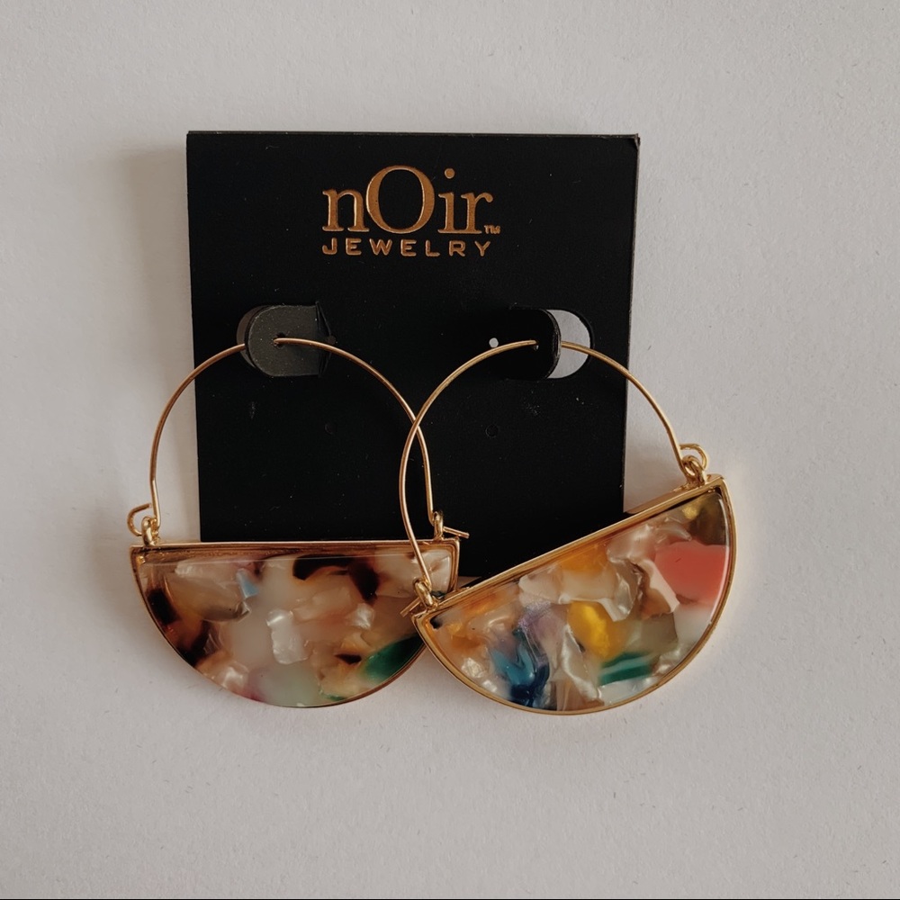NEW nOir Colorful Half-Moon Resin Earrings